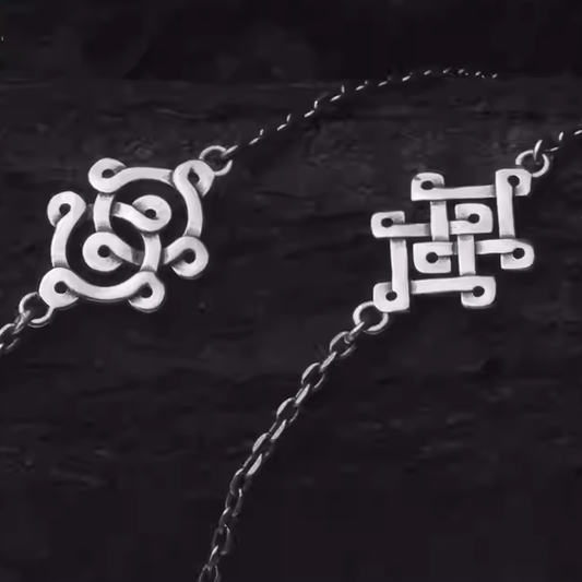 Mongolian auspicious pattern sterling silver necklace