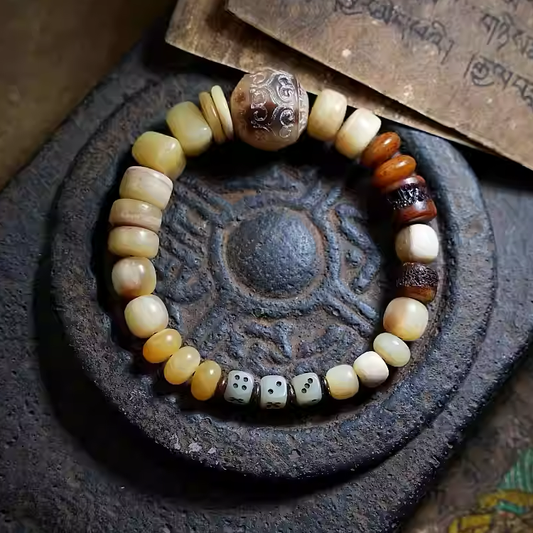 Yak & Camel Bone Carved Bracelet