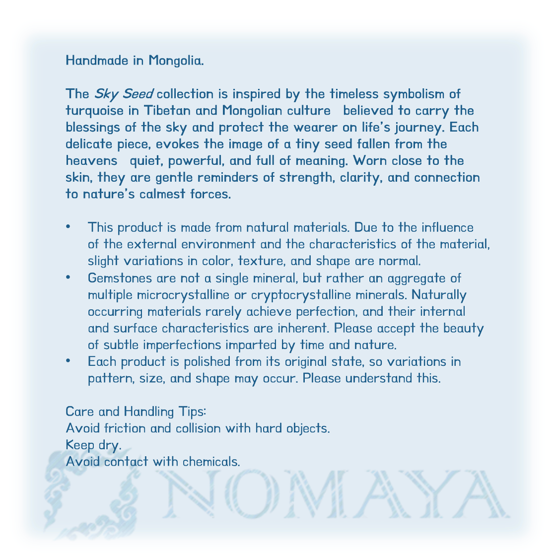 「Sky Seed」Feather silver ring inlaid with turquoise