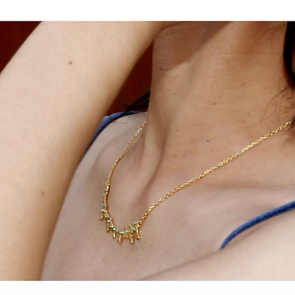 Sanskrit sterling silver clavicle chain