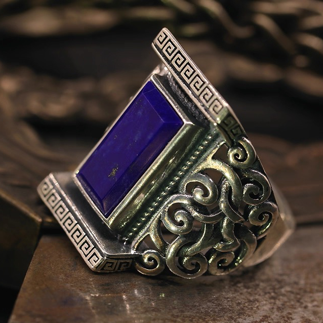 Montenegrin lapis lazuli sterling silver ring