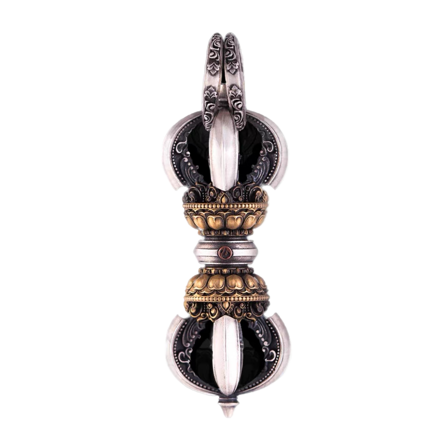 Tibetan vajra sterling silver necklace