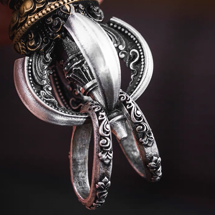 Tibetan vajra sterling silver necklace