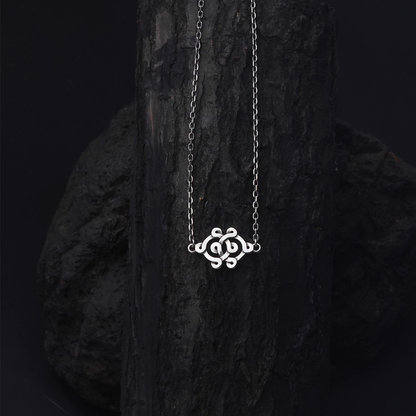 Mongolian auspicious pattern sterling silver necklace